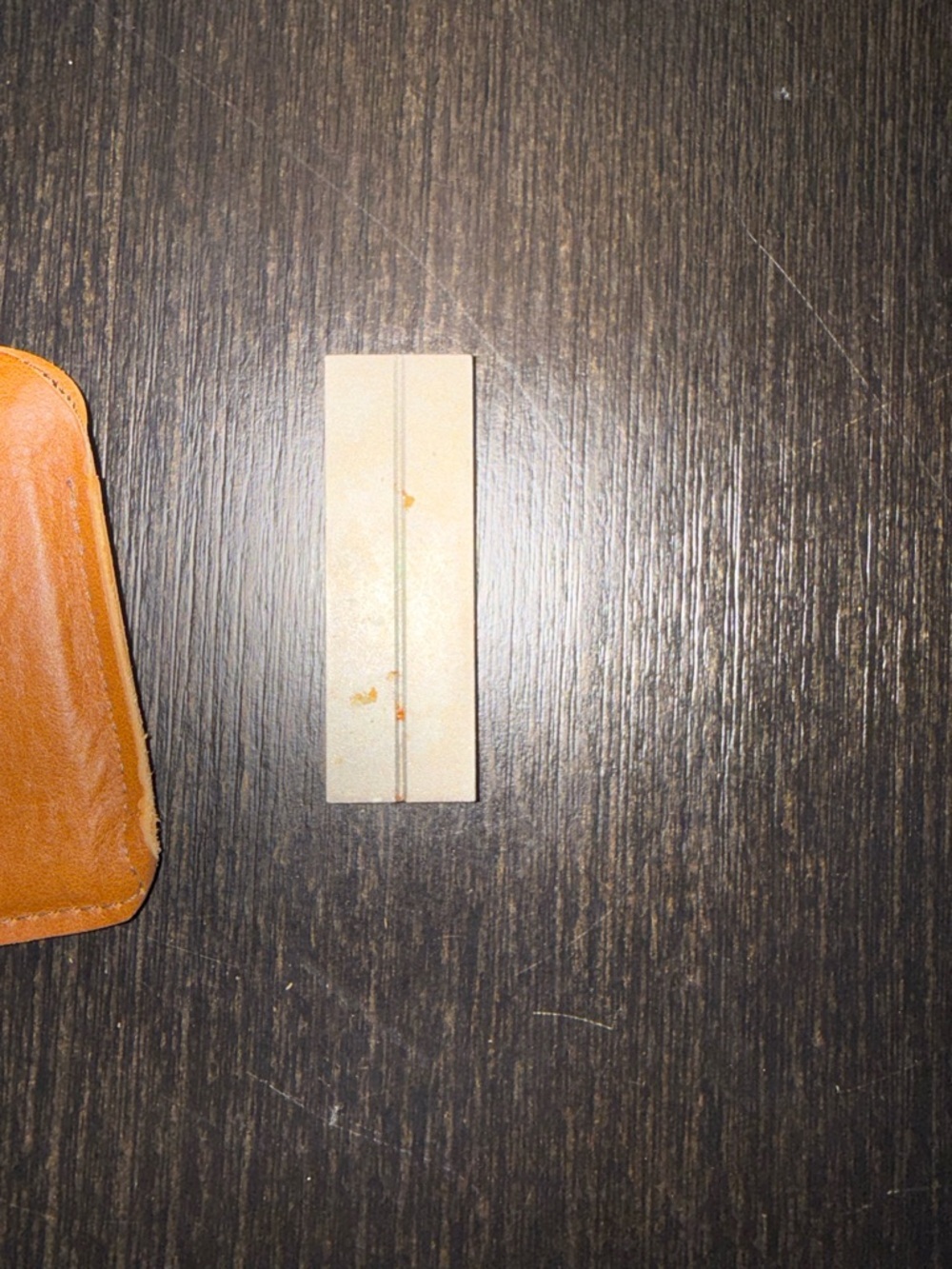 Orange Leather Pocket Sharpener Sleeve with Black Nylon Belt Pouch - Picture 3 of 8